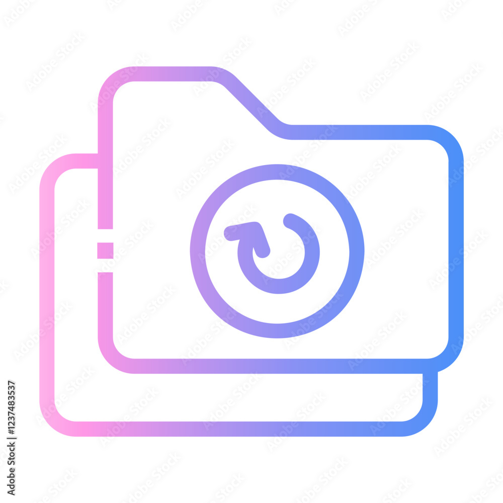 folder refresh Line Gradient Icon