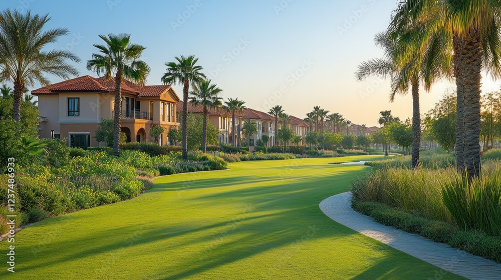 Fototapeta premium Luxury Villas in a Pristine Golf Community