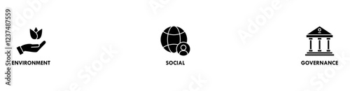 ESG banner web icon vector illustration for Environment Social Governance of corporate sustainability performance for investment screening