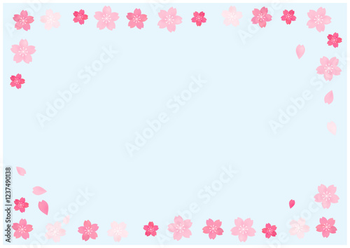 桜の花がかわいいおしゃれな春背景素材3