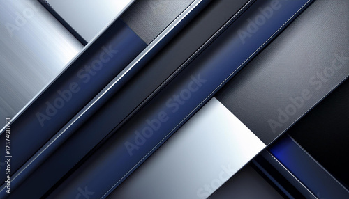 Black dark blue silver white modern abstract background. Geometric shape.
