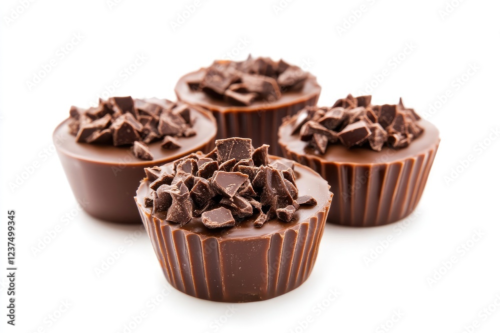 Delicious Chocolate Cups Topped With Chocolate Shavings Delicious Chocolate Cups Topped With Chocolate Shavings