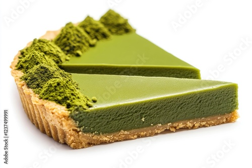 Delicious Matcha Green Tea Tart Slices photo