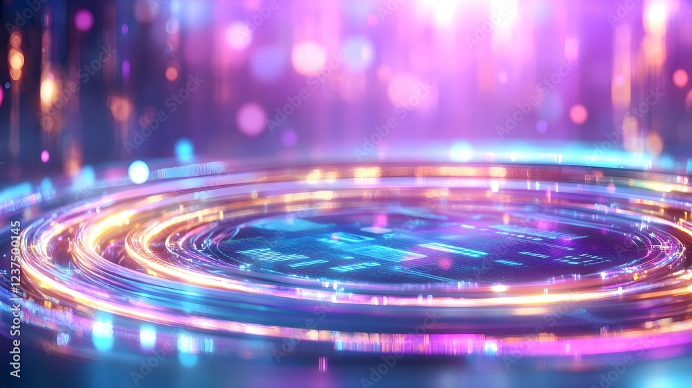 neon circular tech background, abstract glow - abstract backgrounds neon circular tech background, abstract glow - abstract backgrounds