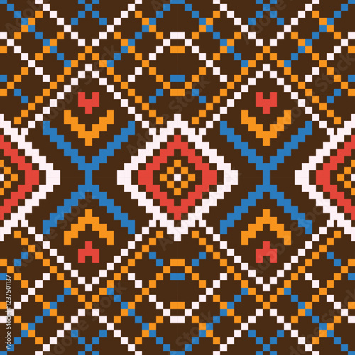 Pixel patterns are a bold choice for those who want a futuristic feel. With sharp edges and bright tones, this fabric enhances fashion, home items, and accessories with a cutting-edge appeal.