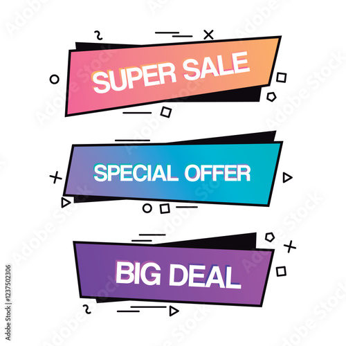 Colorful and square abstract design for special offers and promotions photo