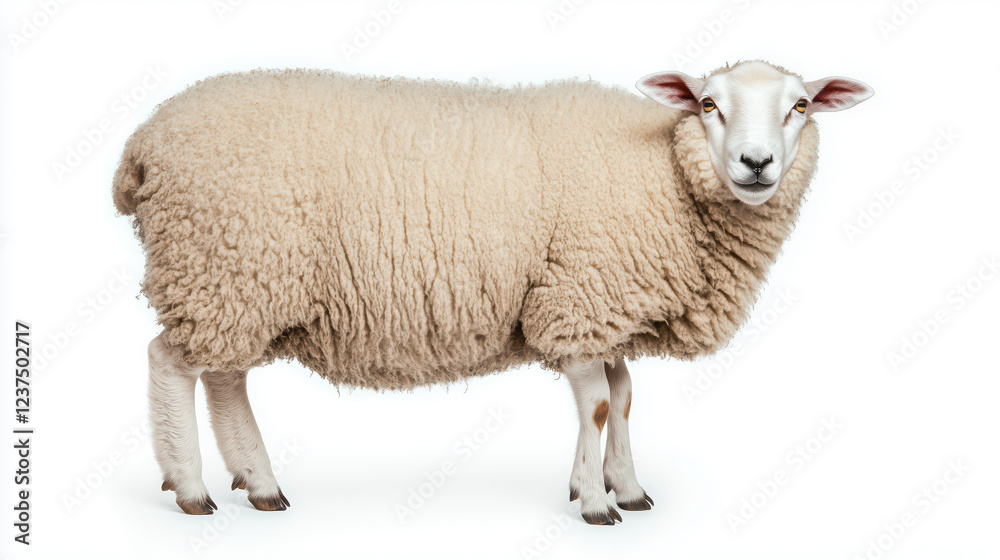 Fototapeta premium Sheep isolated on white background.