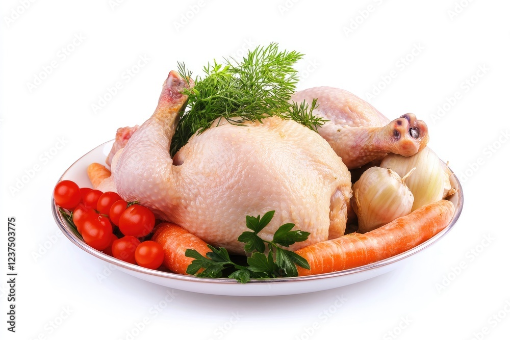 Raw Chicken with Vegetables Ready for Cooking Raw Chicken with Vegetables Ready for Cooking