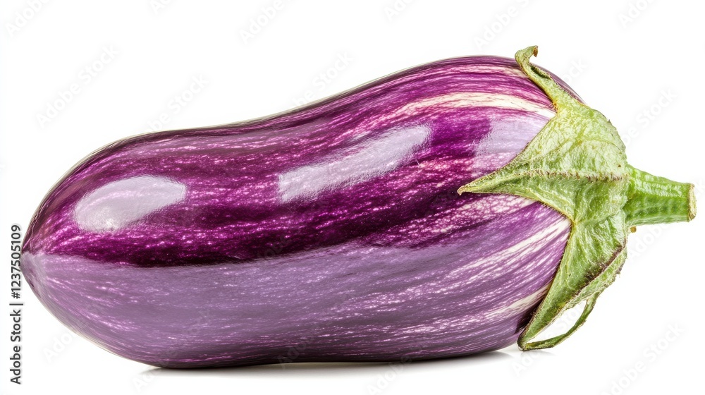 custom made wallpaper toronto digitalFresh Purple Eggplant with Glossy Skin and Green Leaves