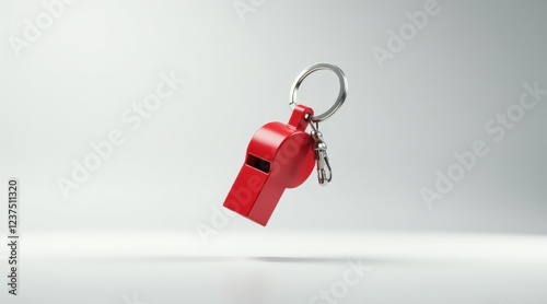 A Vibrant Red Whistle Keychain, Ready for Action and a Symbolic Call to Attention photo