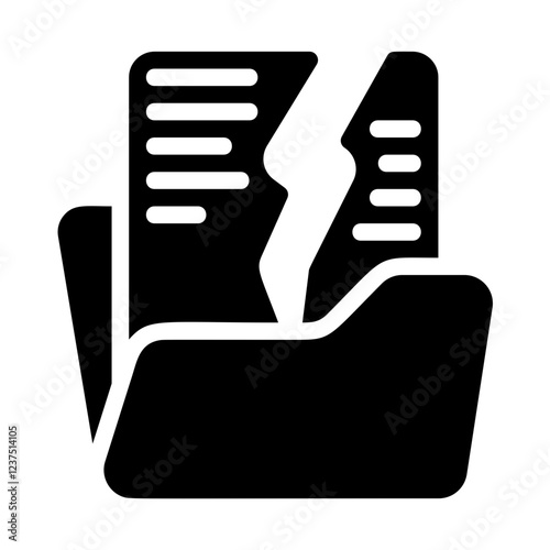 Broken File Solid Icon