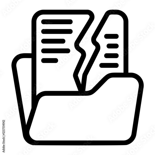 Broken File Line Icon