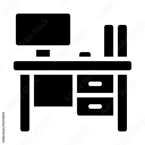 Office Desk Solid Icon