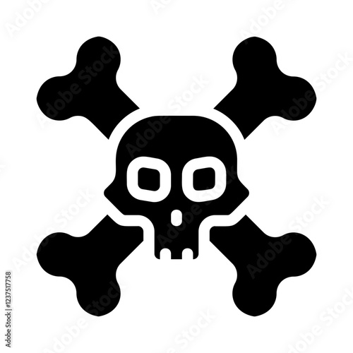 Skull and Crossbones Solid Icon