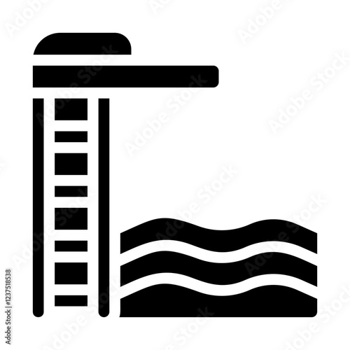 Diving Board Solid Icon