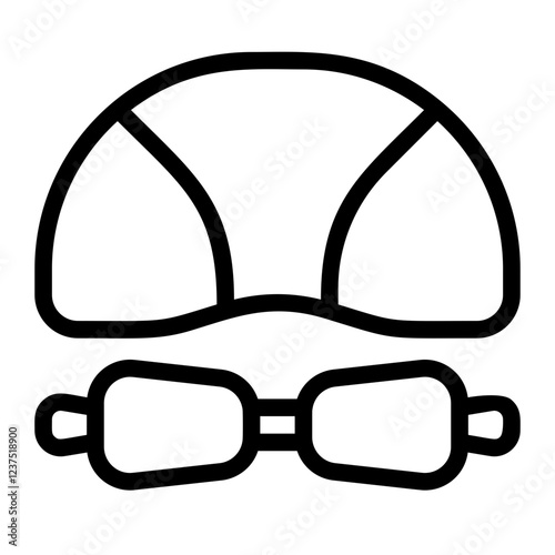 Swim Cap Line Icon