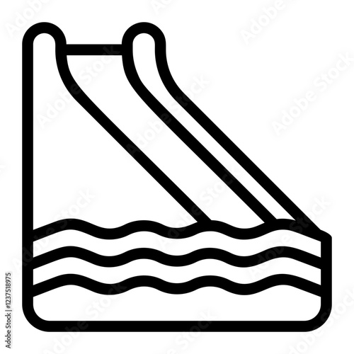 Water Slide Line Icon