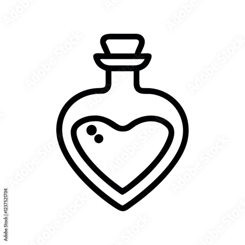 Magic Potion Bottle Love Elixir Line Art