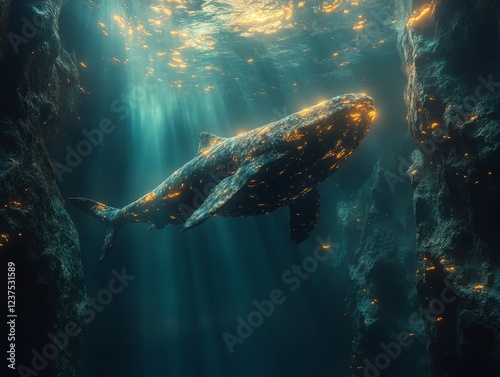 Leviathan's Majestic Journey Through the Enchanting Deep Sea Realm