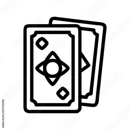 Tarot Cards Mystical Divination Line Art