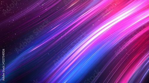 Abstract Neon Light Streaks with a Futuristic Vertical Motion Blur Effect