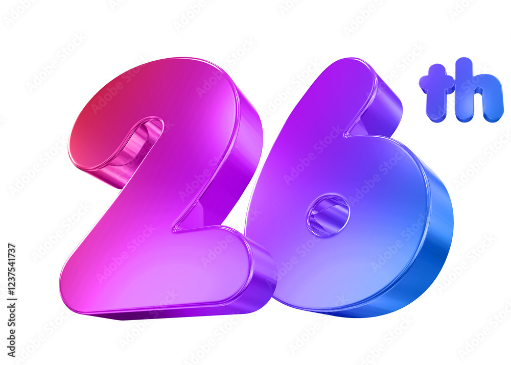 26 Year Anniversary Gradient Number 26 Year Anniversary Gradient Number