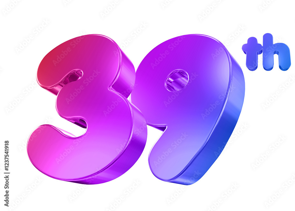 39 Year Anniversary Gradient Number 39 Year Anniversary Gradient Number