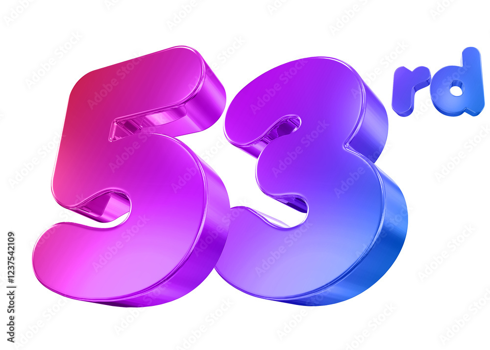 53 Year Anniversary Gradient Number 53 Year Anniversary Gradient Number