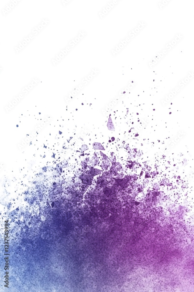 Obraz premium Purple blue powder explosion, white background, design element