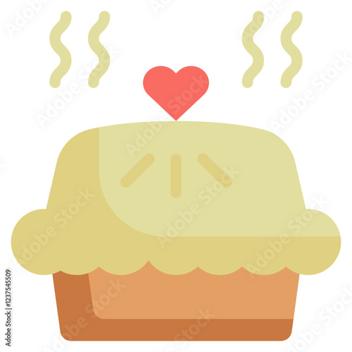 bakery food pie baking dessert flat style icon