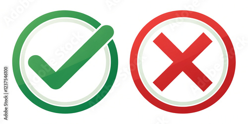 Green Check Mark and Red Cross Sign Isolated for Decision Making Free Download Green Check Mark and Red Cross Sign Isolated for Decision Making - GFXLoad
