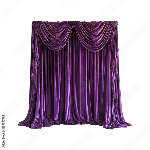 Wallpaper Mural Purple Velvet Blackout Curtain in Deep Jewel Tones Isolated on Transparent Background Torontodigital.ca