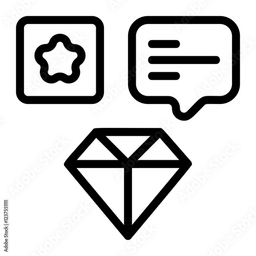 Diamond Line Icon