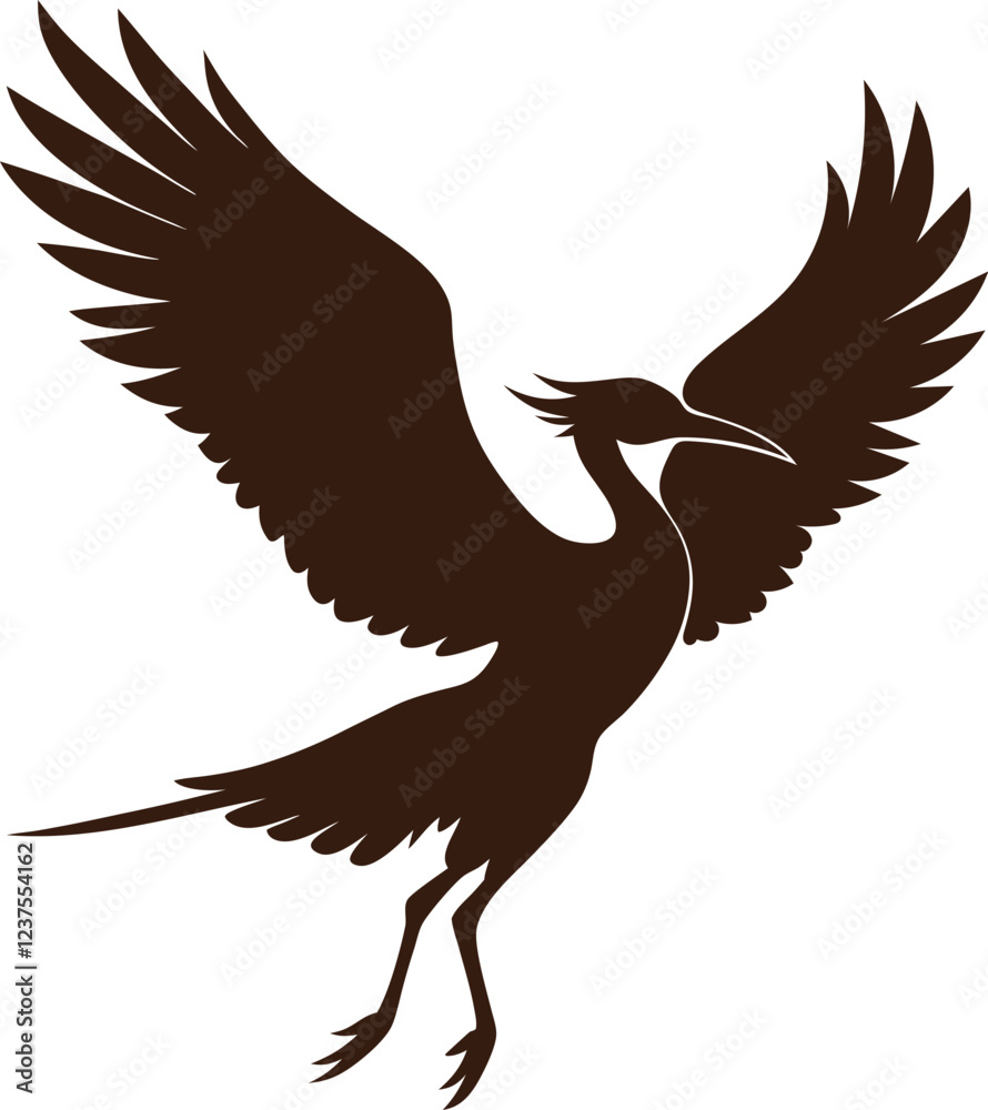 Naklejka premium flying bird vector silhouette