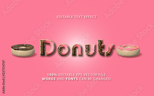 sweet donuts style editable text effect