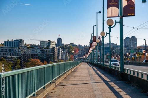 Vancouver's Cambie Bridge and City Hall view 2023