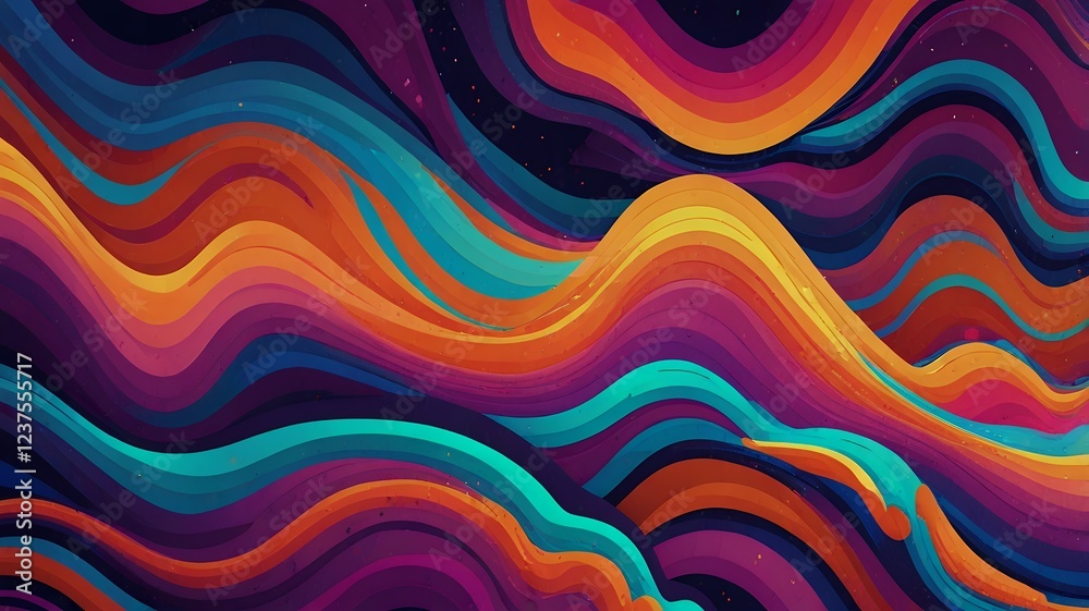 Vibrant Wave Abstract: A Symphony of Hues and Curves