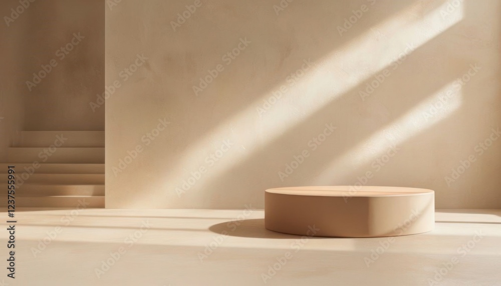 Minimalist Still Life With Podium And Soft Light,product presentation with shadows and light. Empty podiums.minimalist design.Minimalist product display stand Minimalist Still Life With Podium And Soft Light,product presentation with shadows and light. Empty podiums.minimalist design.Minimalist product display stand