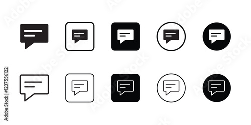 Message, comment, speech bubble, chat box, conversation, chat, talk, Essential Icons and Trending Styles for Mobile Apps, Websites, and Software. Minimalistic, Flat Design, Line Icons.