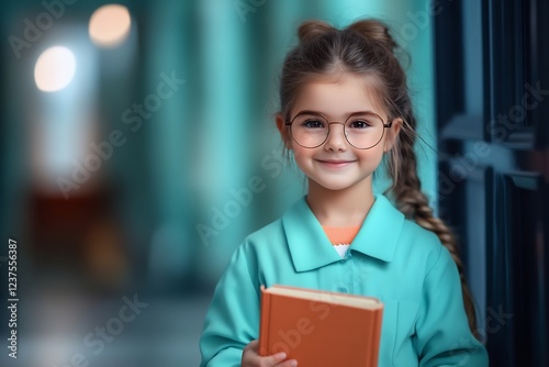 girl teacher book glasses smile photo
