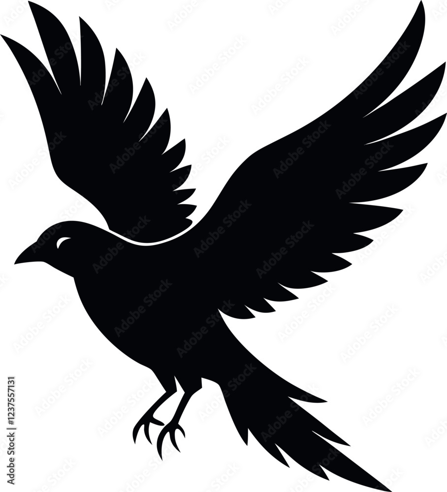 Obraz premium flying bird vector silhouette