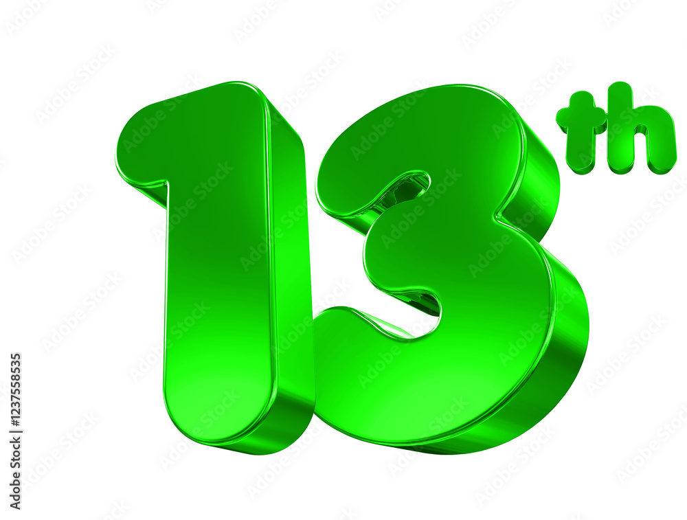 13 Year Anniversary Green Number