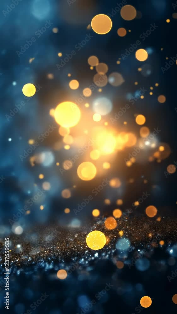 Sparkling golden dust, dark background, bokeh lights, abstract design Sparkling golden dust, dark background, bokeh lights, abstract design