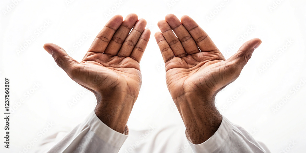 Open Hands Isolated on a White Background for Welcoming Gestures Open Hands Isolated on a White Background for Welcoming Gestures