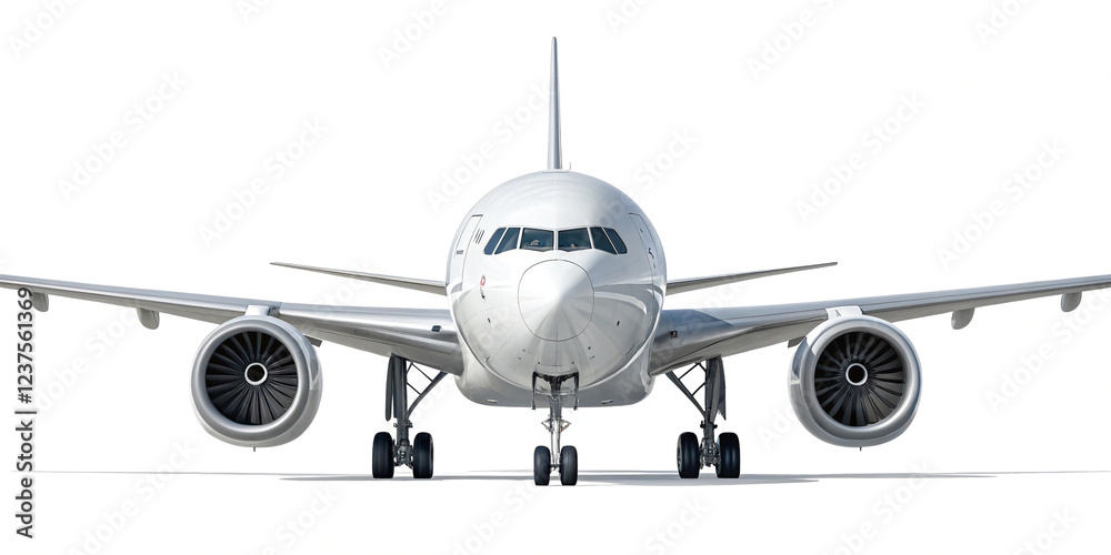 Passenger Airplane Isolated on a White Background for Travel and Aviation Passenger Airplane Isolated on a White Background for Travel and Aviation