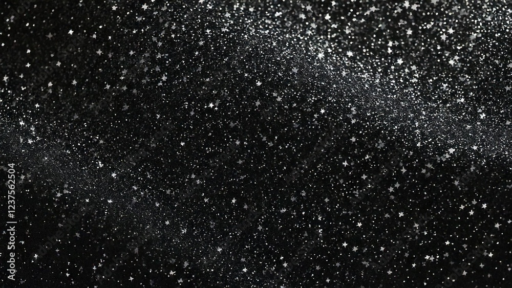 Obraz premium 魔法のようなキラキラ 宇宙風背景素材 16:9サイズ AI生成素材 ブラック