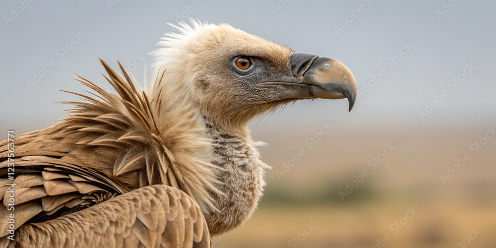 A Close-Up Portrait of a Griffon Vulture (Gyps Fulvus) in Its Natural Environment A Close-Up Portrait of a Griffon Vulture (Gyps Fulvus) in Its Natural Environment