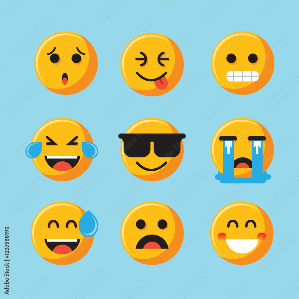 Emoticon face to express your self in communication Emoticon face to express your self in communication