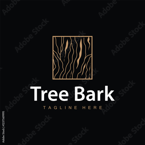 simple line design wood bark logo illustration minimalist wood structure concept minimalist line template symbol icon