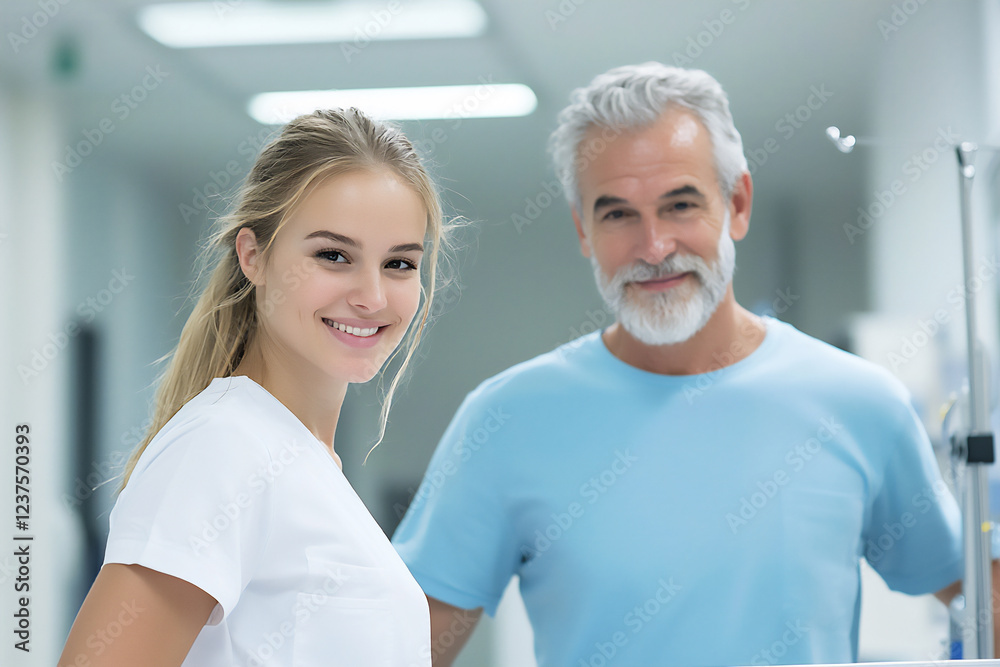 Obraz premium a doctor assisting a patient with physical rehabilitation exercises